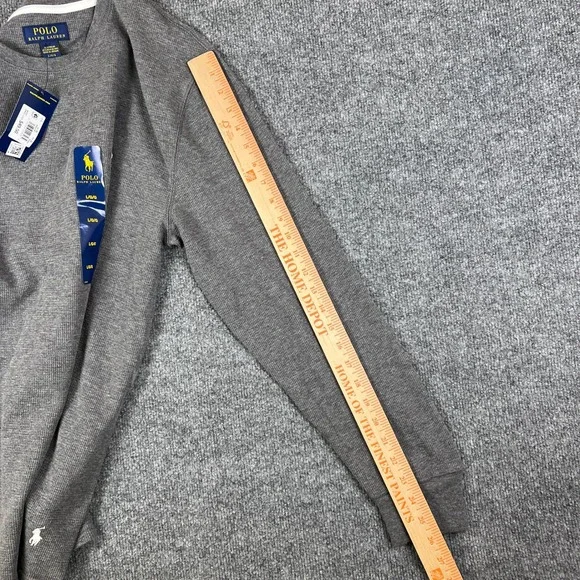 Polo Ralph Lauren Thermal Waffle Knit Shirt Mens L Gray Long Sleeve Pony NWT - Picture 10 of 11